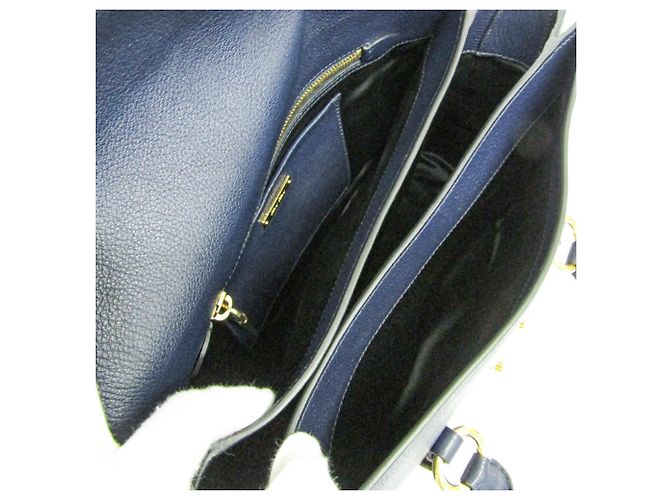 Borsa in pelle blu navy Miu Miu MADRAS per donne - vista 4