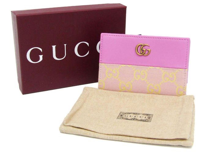 Gucci GG Canvas Mittelgeldbörse Pink Gelb - Ansicht 2
