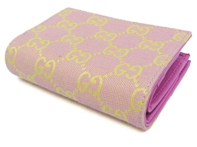 Gucci GG Canvas Mittelgeldbörse Pink Gelb - Ansicht 3
