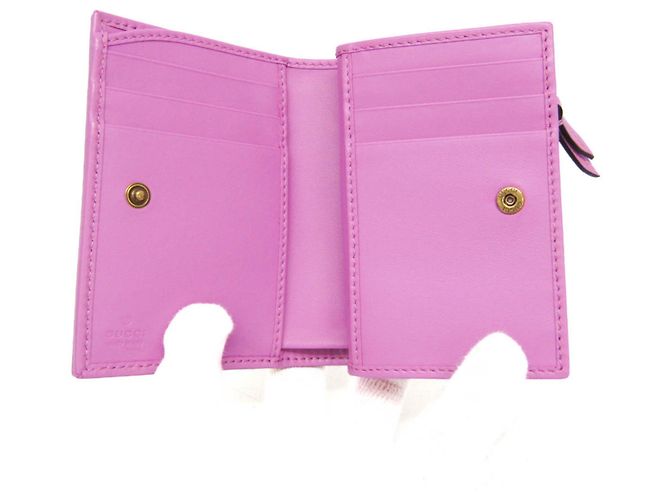 Gucci GG Canvas Mittelgeldbörse Pink Gelb - Ansicht 4
