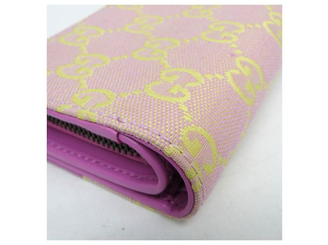 Gucci GG Canvas Mittelgeldbörse Pink Gelb - Ansicht 6