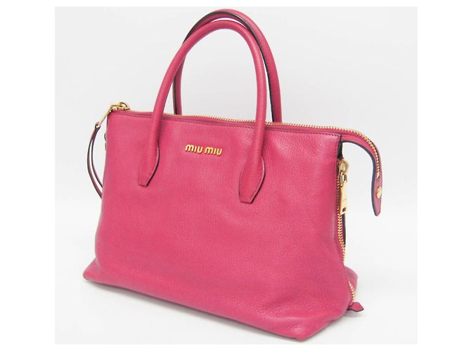 Miu Miu MADRAS RN1016 Borsa in pelle da donna Rosa - vista 13