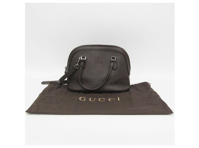Borsa in pelle Gucci marrone scuro - vista 2