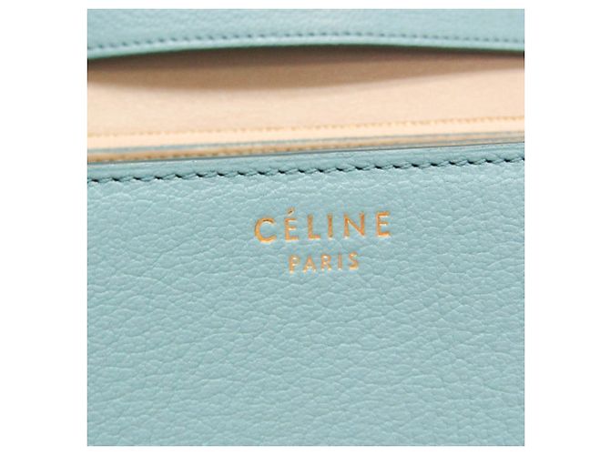 Céline Borsa a spalla in pelle Celine Classic Box Medium Blu chiaro - vista 15