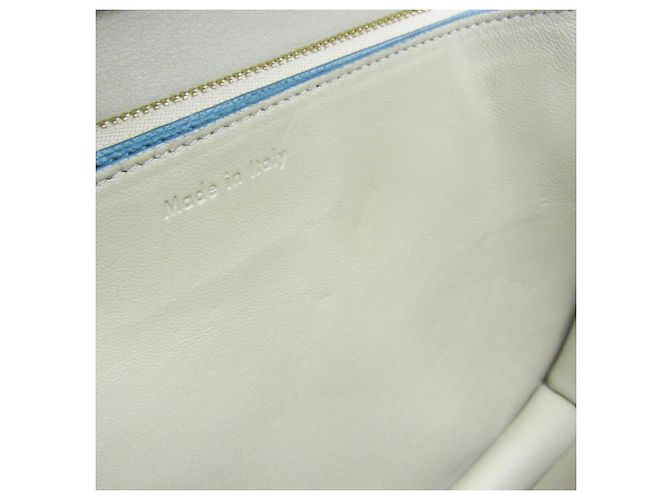 Céline Borsa a spalla in pelle Celine Classic Box Medium Blu chiaro - vista 16