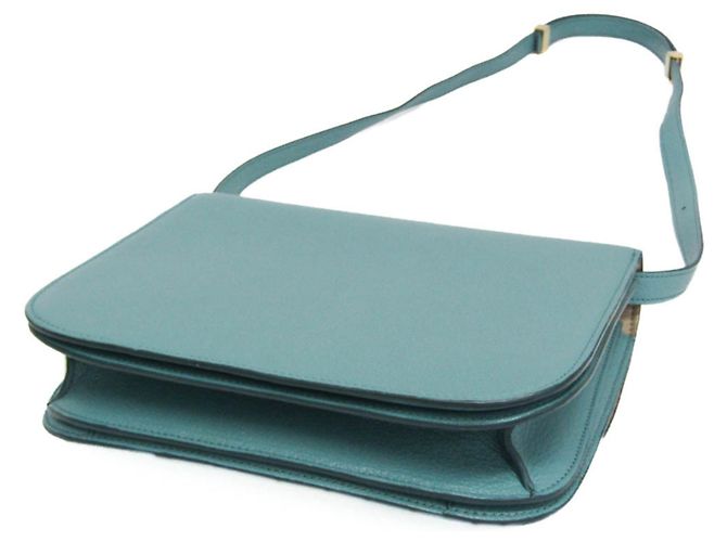 Céline Borsa a spalla in pelle Celine Classic Box Medium Blu chiaro - vista 2