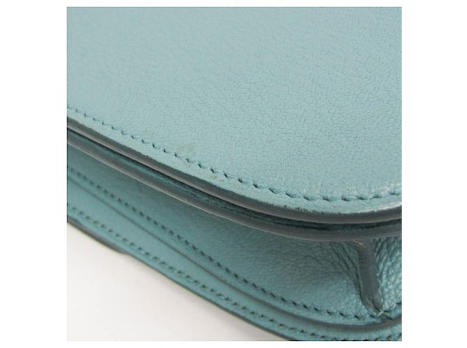 Céline Borsa a spalla in pelle Celine Classic Box Medium Blu chiaro - vista 4