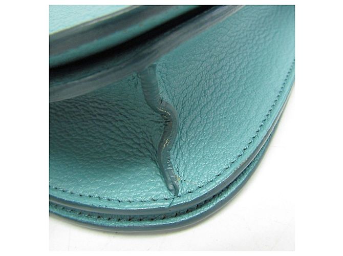 Céline Borsa a spalla in pelle Celine Classic Box Medium Blu chiaro - vista 5