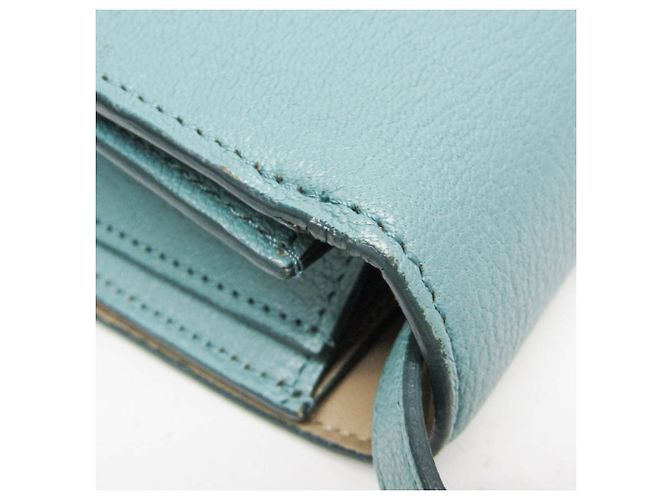 Céline Borsa a spalla in pelle Celine Classic Box Medium Blu chiaro - vista 6