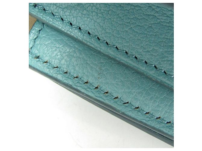 Céline Borsa a spalla in pelle Celine Classic Box Medium Blu chiaro - vista 7