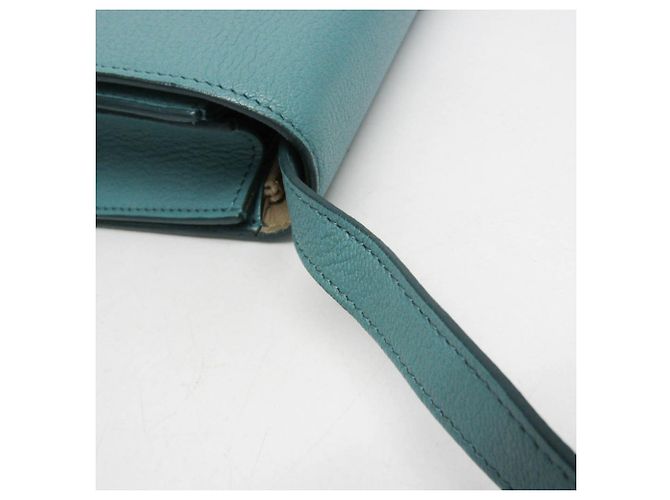 Céline Borsa a spalla in pelle Celine Classic Box Medium Blu chiaro - vista 8