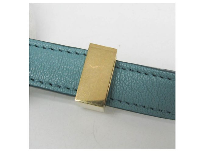 Céline Borsa a spalla in pelle Celine Classic Box Medium Blu chiaro - vista 9