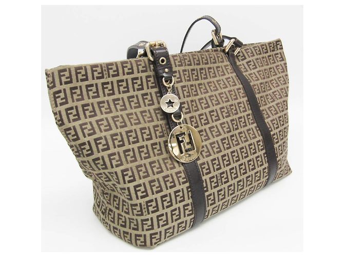 Borsa Tote da Donna Fendi Zucchino 8BH215 Marrone Beige - vista 10