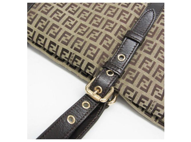 Borsa Tote da Donna Fendi Zucchino 8BH215 Marrone Beige - vista 12
