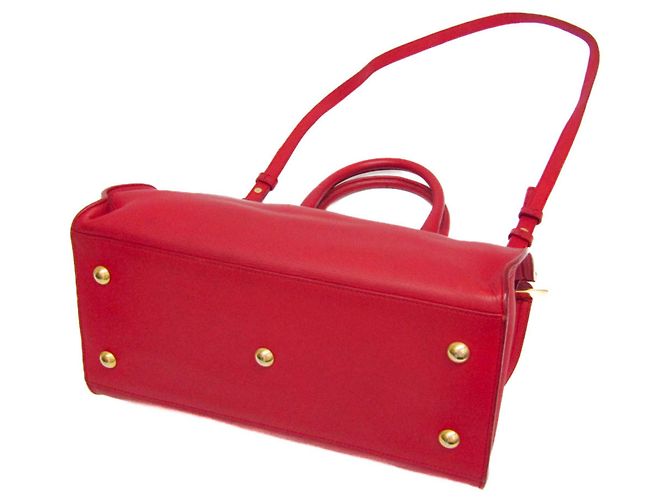 Borsa in pelle Petit Cabass da donna di Saint Laurent Rosso - vista 2