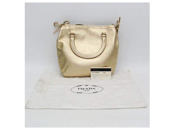 Borsa in pelle da donna Prada BOW METAL BN0706 D'oro - vista 2