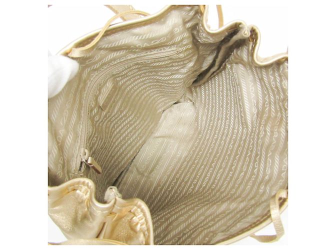 Borsa in pelle da donna Prada BOW METAL BN0706 D'oro - vista 4