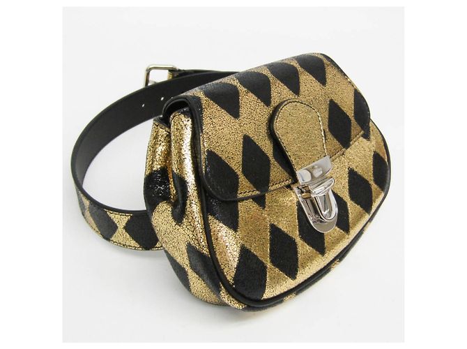Marsupio in pelle per bambini Gucci Nero D'oro - vista 8