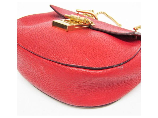 Borsa a spalla in pelle Chloé Drew per donna Rosso - vista 4