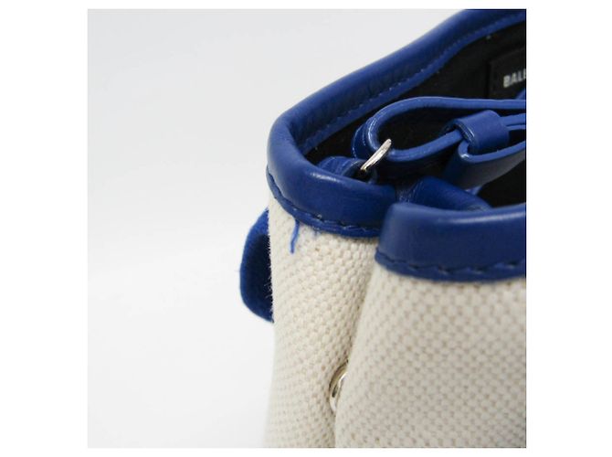Borsa Cabas XS Balenciaga in blu navy Bianco sporco - vista 10