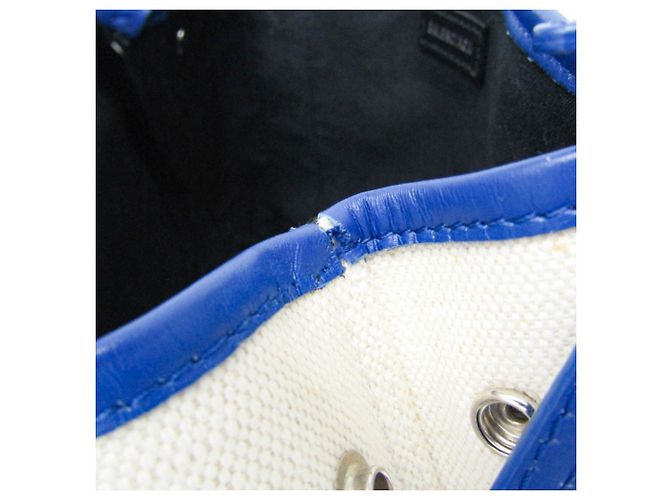 Borsa Cabas XS Balenciaga in blu navy Bianco sporco - vista 13