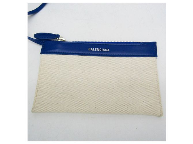 Borsa Cabas XS Balenciaga in blu navy Bianco sporco - vista 14
