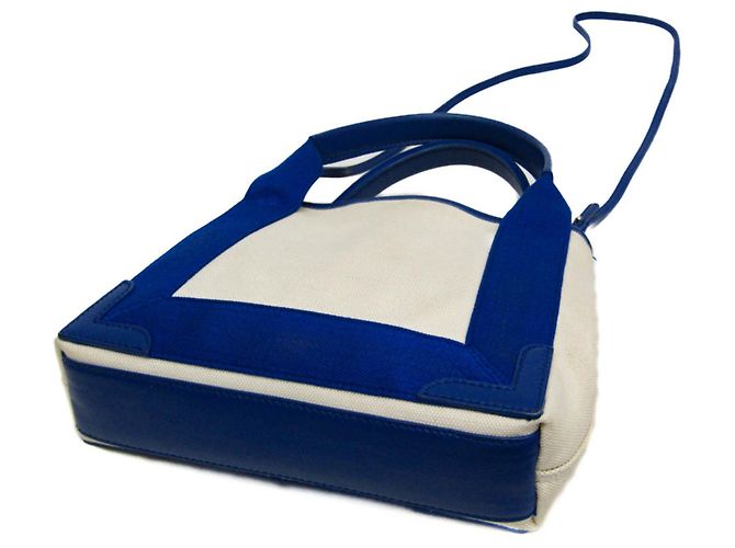 Borsa Cabas XS Balenciaga in blu navy Bianco sporco - vista 2