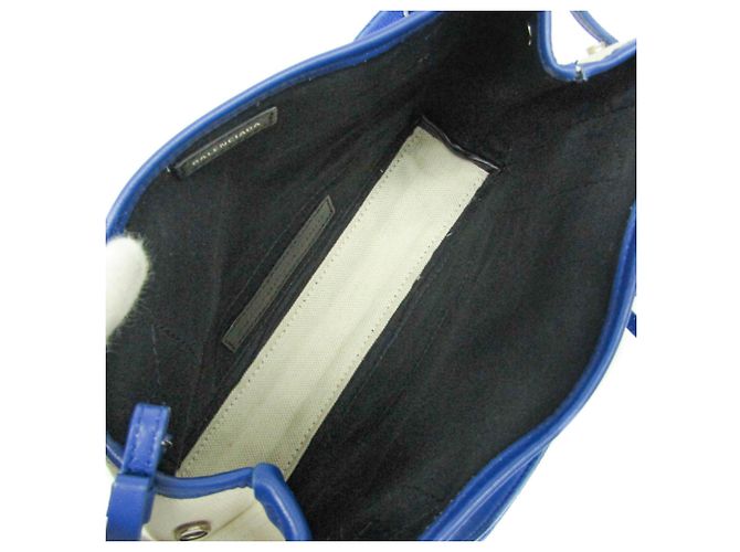 Borsa Cabas XS Balenciaga in blu navy Bianco sporco - vista 3