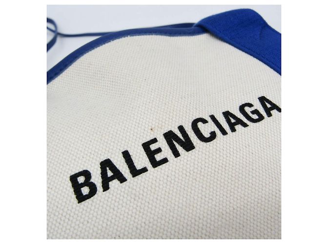 Borsa Cabas XS Balenciaga in blu navy Bianco sporco - vista 7