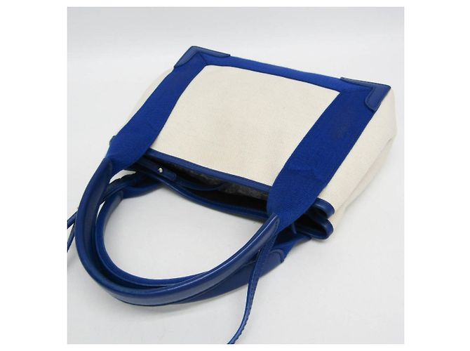 Borsa Cabas XS Balenciaga in blu navy Bianco sporco - vista 8