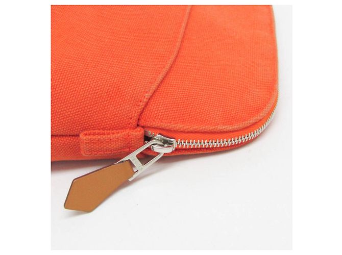 Pochette in cotone Hermès Bolide Mini 20 Arancione - vista 6