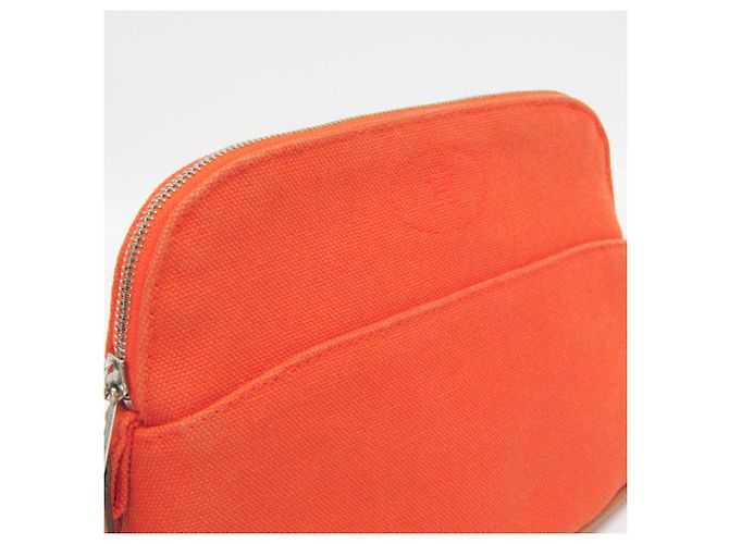 Pochette in cotone Hermès Bolide Mini 20 Arancione - vista 9