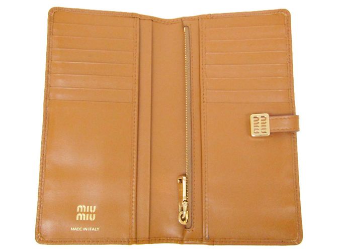 Miu Miu Damen Leder Langbörse Braun - Ansicht 3