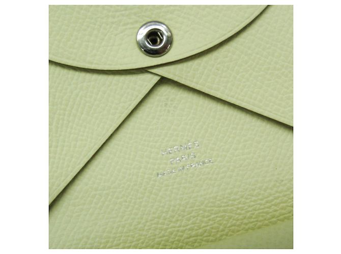 Tarjetero Calvi Duo de cuero Epsom de Hermès en crema Crudo - vista 10