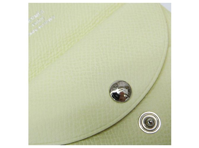 Tarjetero Calvi Duo de cuero Epsom de Hermès en crema Crudo - vista 8