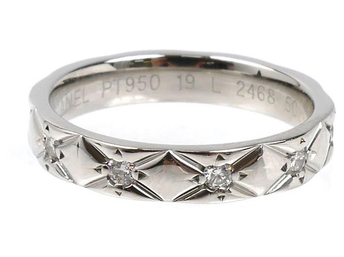 Voll-Diamantring aus matelassé Pt950-Platin von Chanel - Ansicht 3