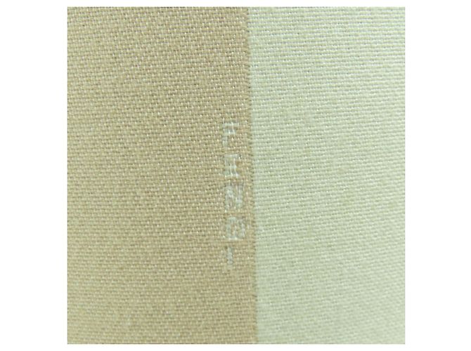 Pochette da trucco in pelle a righe con borchie Fendi Beige Blu navy - vista 12