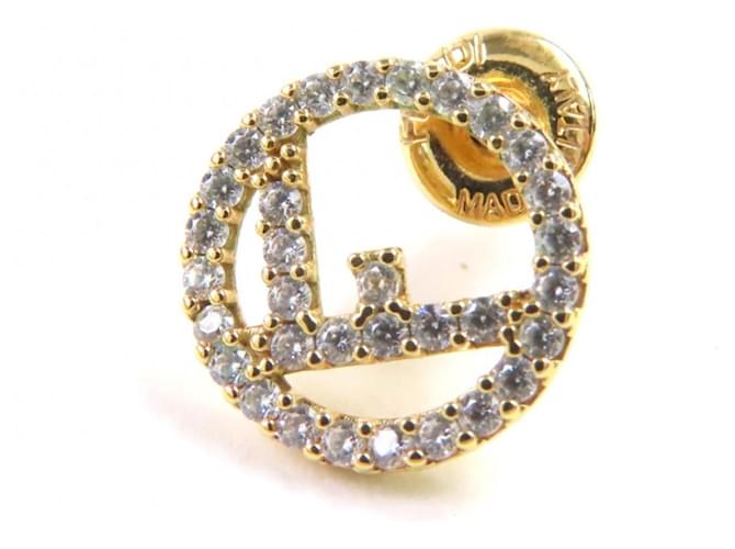 Orecchini Fendi con logo e strass Argento D'oro - vista 5