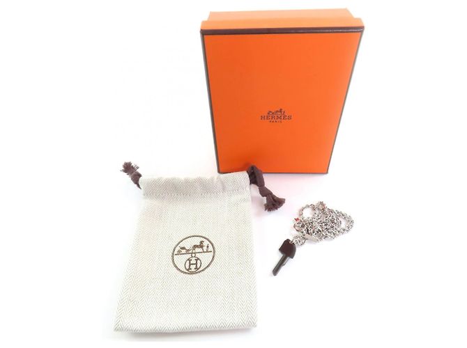 Hermès HERMES Clé Cheval Pendant Necklace Black Silvery - view 2