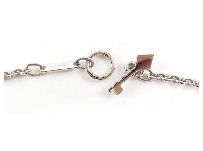 Hermès HERMES Clé Cheval Pendant Necklace Black Silvery - view 7