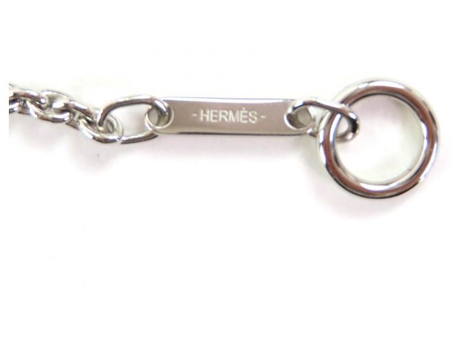 Hermès HERMES Clé Cheval Pendant Necklace Black Silvery - view 9