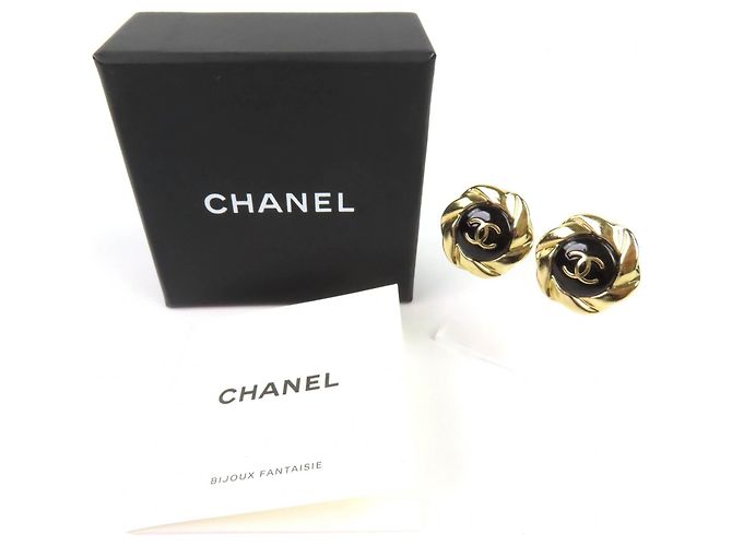 Orecchini Clip Coco Mark A22A di Chanel Nero D'oro - vista 2