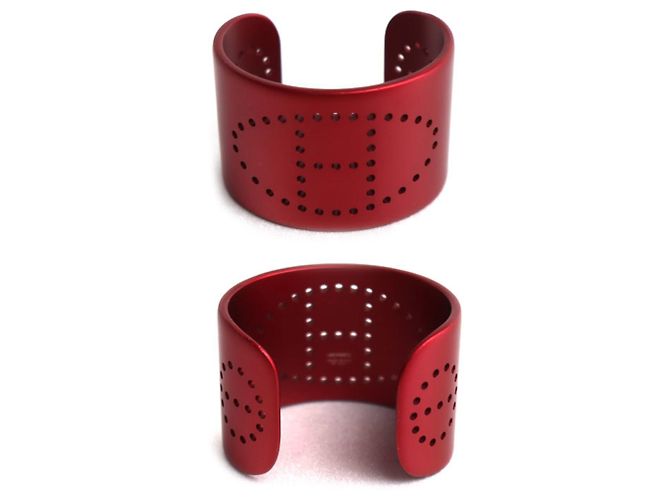 Bracciale rigido in alluminio Evelyne di Hermès Rosso - vista 2