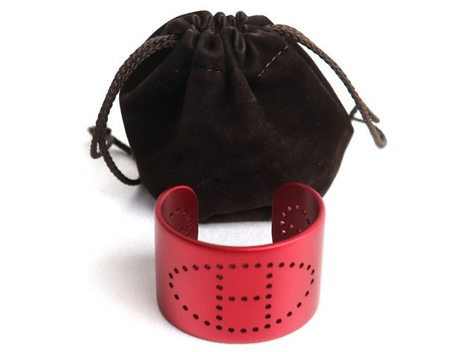 Bracciale rigido in alluminio Evelyne di Hermès Rosso - vista 7