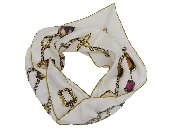 Sciarpa in seta Monogram Louis Vuitton in bianco - vista 3