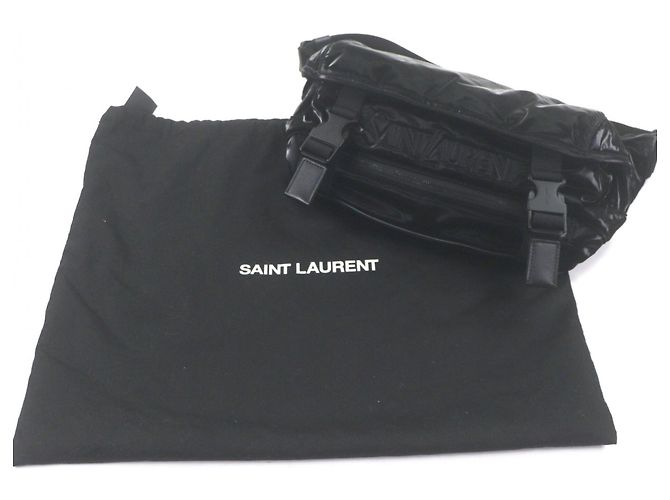 Sac à corps en nylon brodé SAINT LAURENT Noir - vue 2