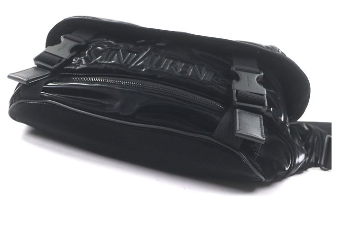 Sac à corps en nylon brodé SAINT LAURENT Noir - vue 4