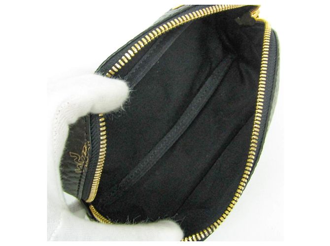 Borsa a tracolla tripla MCM Visetos Nero D'oro - vista 5