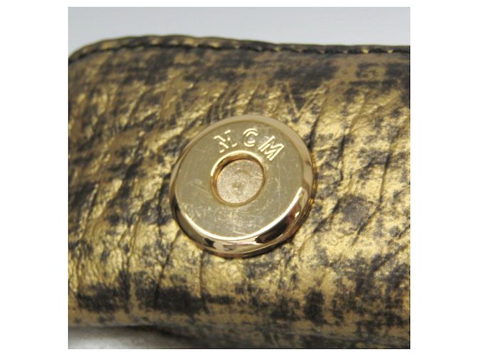 Borsa a tracolla tripla MCM Visetos Nero D'oro - vista 8
