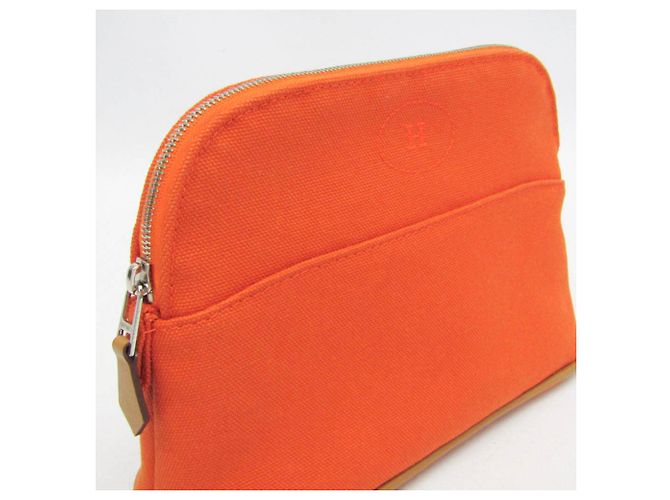 Pochette in cotone Hermès Bolide Mini 20 Arancione - vista 5